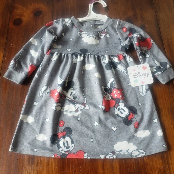 sachin and babi light blue dress Disney Mickey Mouse Holiday Long Sleeve Skater Dress with Pockets main image 0